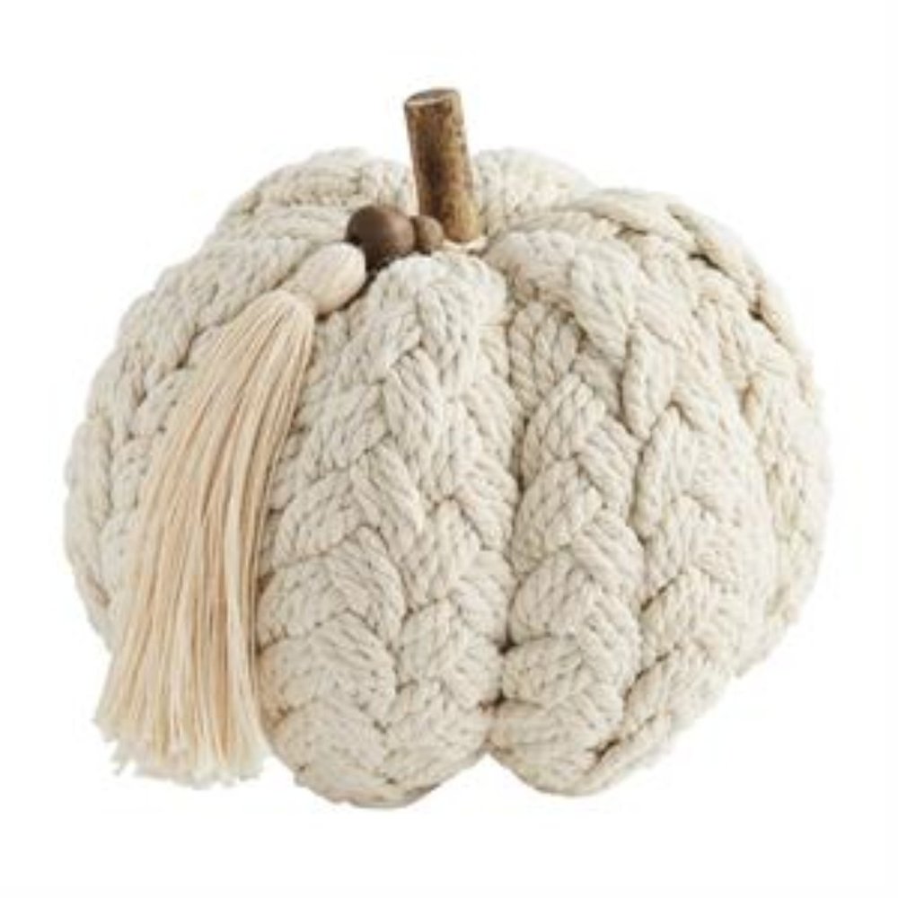 Mud Pie CREAM BRAIDED PUMPKIN